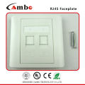 Placa frontal da rede Fabricante China Placa frontal de cor branca 86 X 86mm 2 RJ45